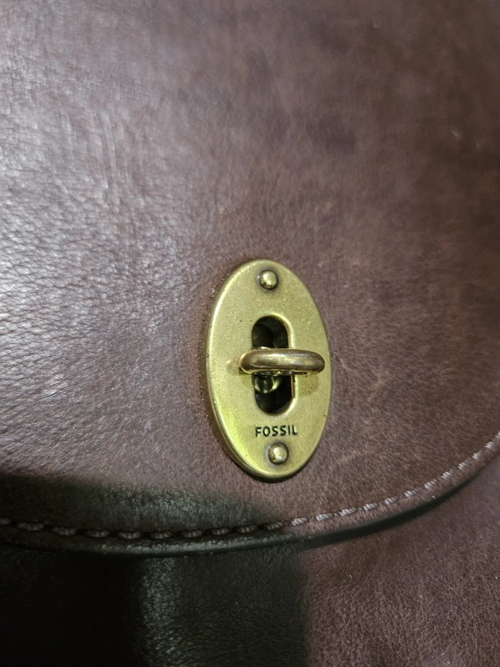 Vintage Fossil Turn Lock Brown Leather Crossbody Satchel Bag—Excellent Condition - Picture 12 of 16